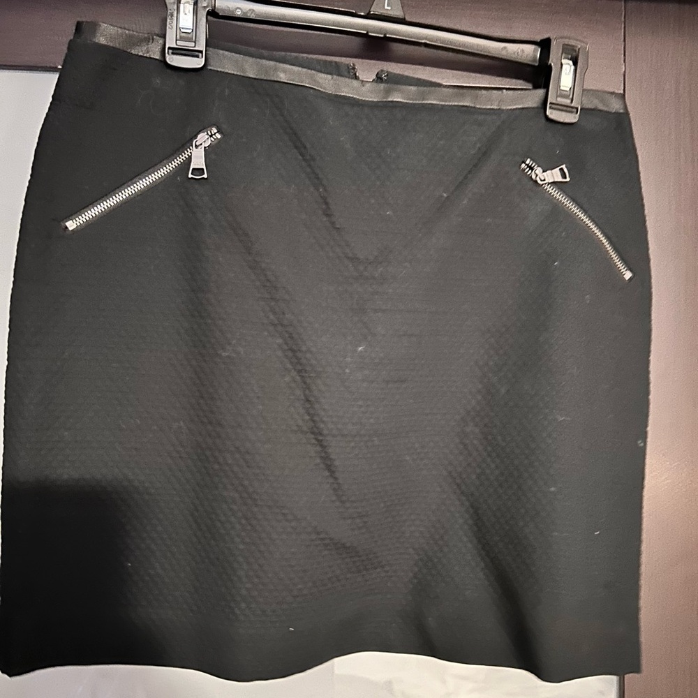Banana Republic Black Mini Skirt with Zipper Accents